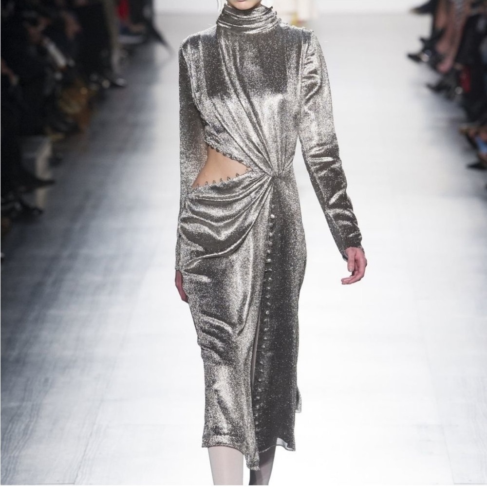 Sold Prabal Gurung Runway gorgeous Silver Dress XS 2